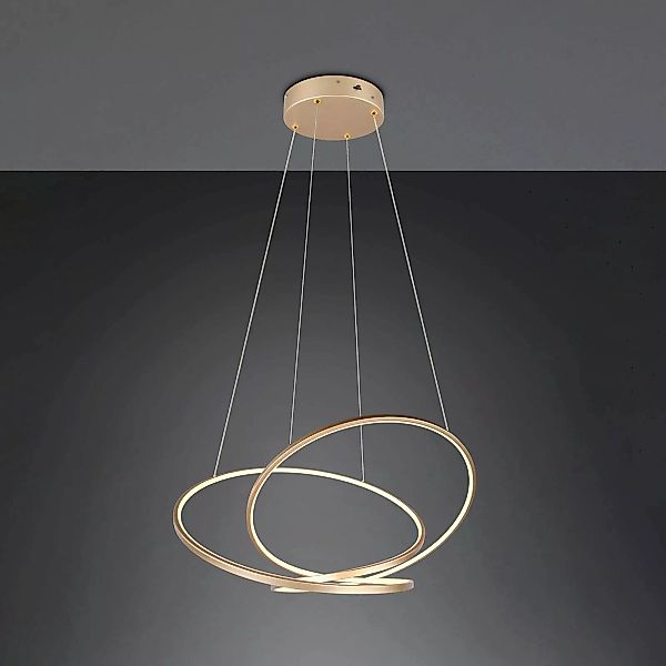 LED-Hängeleuchte Darvin Länge 84 cm, goldfarben, Metall, CCT günstig online kaufen