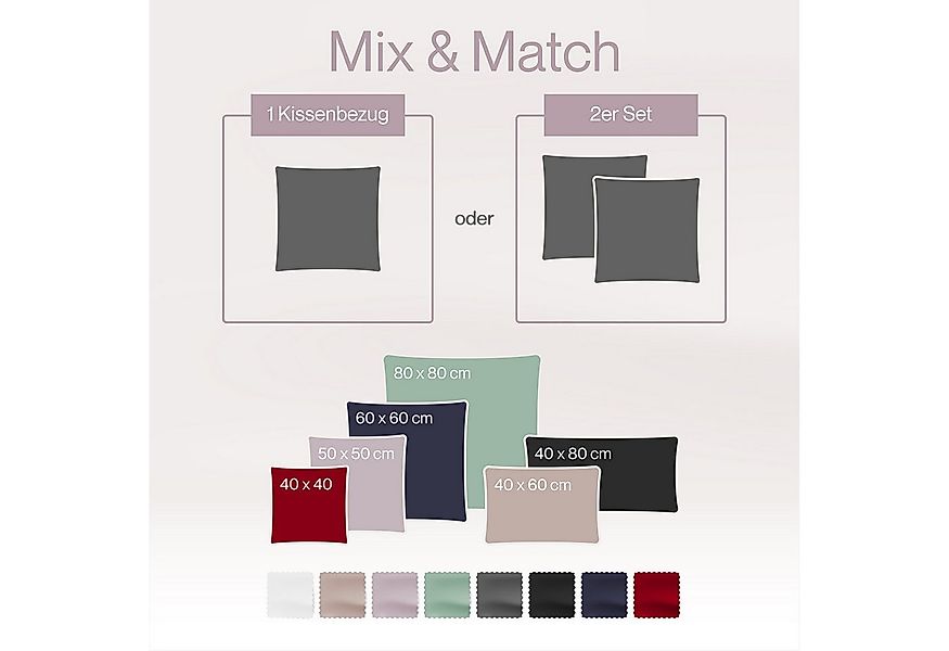 Blumtal Kissenbezüge Premium Mako Satin Kissenbezug, superweich aus 100% Ba günstig online kaufen