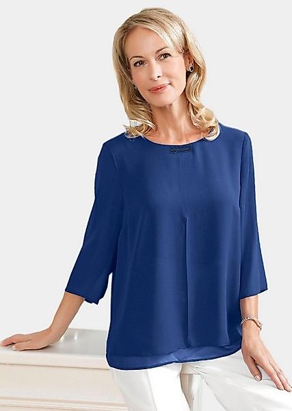 GOLDNER Klassische Bluse Luftige Bluse mit funkelnden Glitzersteinchen günstig online kaufen