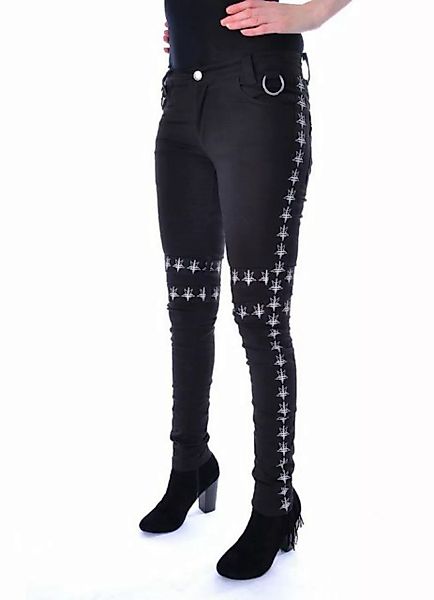Heartless Röhrenhose Pentagram Pants Gothic Skinny Jeans Okkult Trousers günstig online kaufen