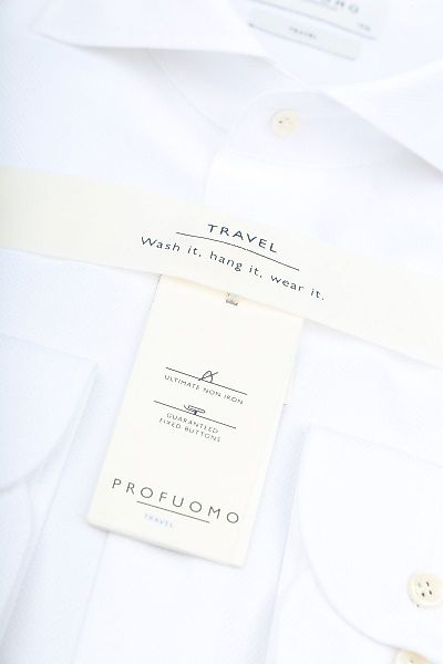 Profuomo Hemd Extra Lange Ärmel Travel Weiß - Größe 38 günstig online kaufen