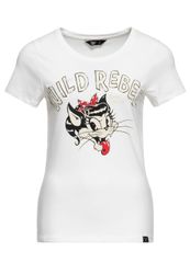 QueenKerosin Kurzarmshirt Wild Rebel mit Cartoon günstig online kaufen
