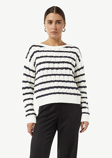 comma Longpullover Strickpullover Zopfstrickpullover aus Wollmix günstig online kaufen