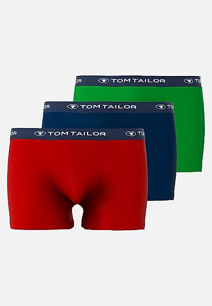 Tom Tailor 3-er Set Trunks Blau, Rot & Grün günstig online kaufen