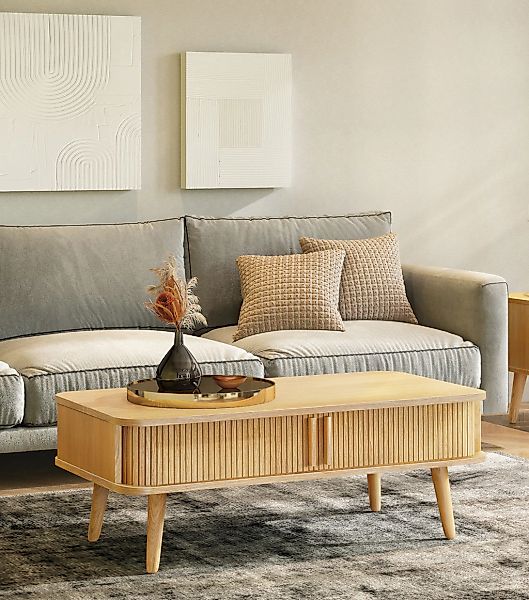 Woodman Couchtisch "Rove", besonderes Design, teilmassiv, Breite 107 cm günstig online kaufen