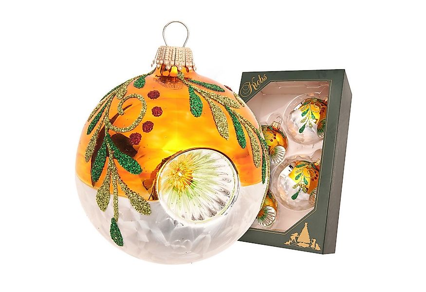 Krebs Glas Lauscha Weihnachtsbaumkugel 4er Set Glaskugeln - Reflexkugeln in günstig online kaufen