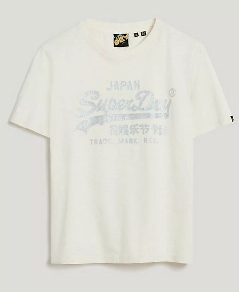 Superdry T-Shirt METALLIC VL RELAXED T SHIRT Cream Slub günstig online kaufen