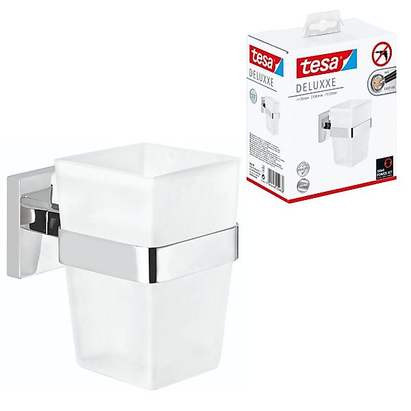 tesa Zahnputzbecher DELUXXE Zahnputzbecherhalter, (Packung, 1-St) günstig online kaufen