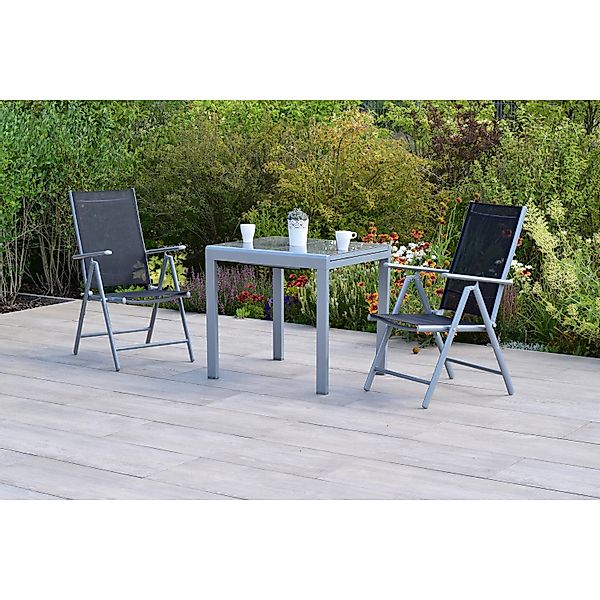 Merxx Amalfi Set 3-tlg. 2 Klappsessel Gartentisch Auszieh 80 (120)x70cm Sch günstig online kaufen