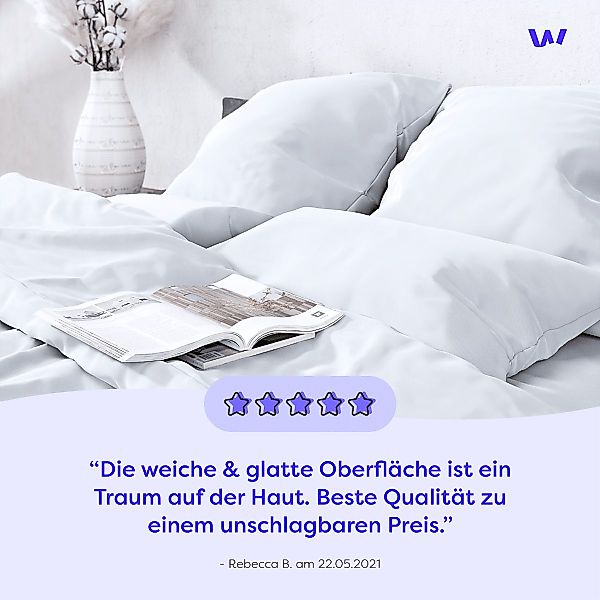Wolkenfeld Kissenbezug Mako-Satin Baumwolle Kopfkissenbezug - günstig online kaufen
