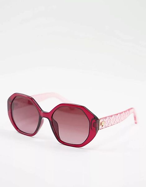 Kate Spade – Sonnenbrille mit eckigen Gläsern-Rot günstig online kaufen