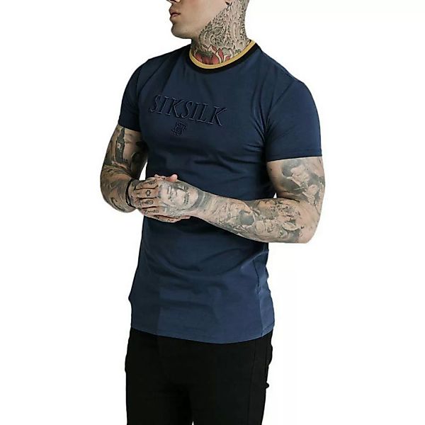 Siksilk Straight Hem Gym Kurzärmeliges T-shirt L Navy Gold / Black günstig online kaufen