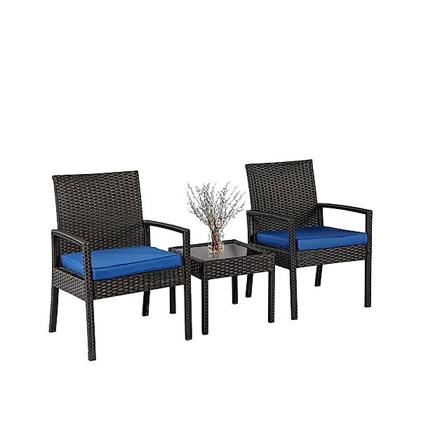 HTI-Living Garten-Essgruppe Terrassenmöbel Schwarz/Blau Santadi, (Set, günstig online kaufen