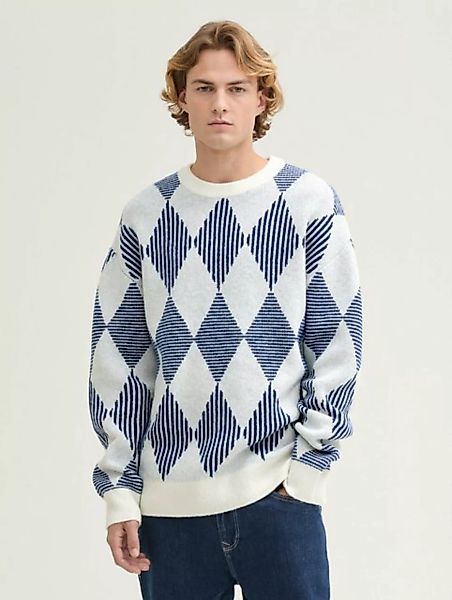 TOM TAILOR Denim Strickpullover Gemusterter Pullover günstig online kaufen