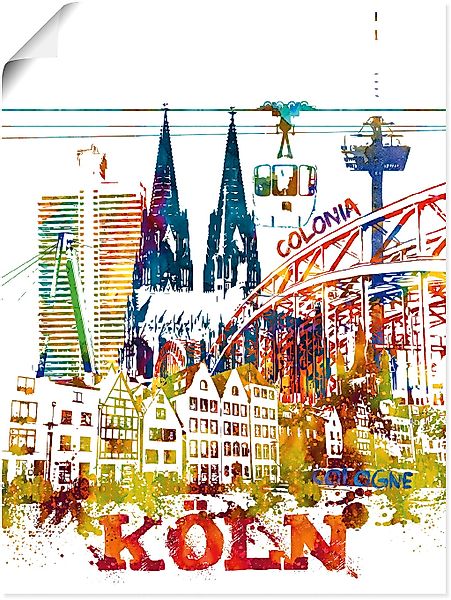 Artland Leinwandbild "Köln Dom Grafik", Köln, (1 St.), auf Keilrahmen gespa günstig online kaufen