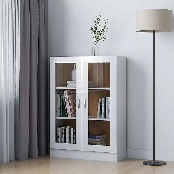 Vitrinenschrank Hochglanz-weiß 82,5x30,5x115 Cm Spanplatte günstig online kaufen