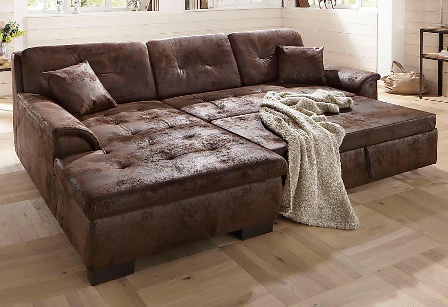 Home affaire Ecksofa "Bergen zeitlos & elegant, Breite 267cm, L-Form" wahlw günstig online kaufen