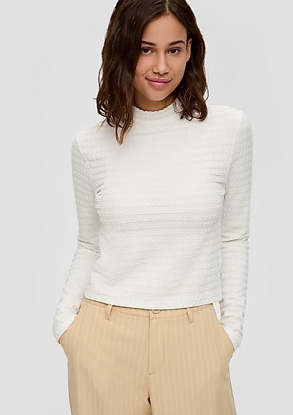 QS Langarmshirt T-Shirt Langarmshirt aus Jacquard günstig online kaufen