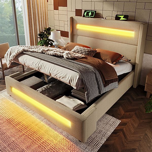 STILVORA Polsterbett 180x200 mit Bettkasten,Jugendbett mit günstig online kaufen