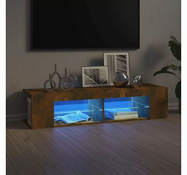 vidaXL TV-Schrank TV-Schrank mit LED Leuchten Räuchereiche 135x39x30 cm günstig online kaufen