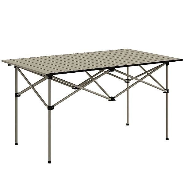 Outsunny Campingtisch Aluminium Khaki 95L x 55B x 50H cm günstig online kaufen