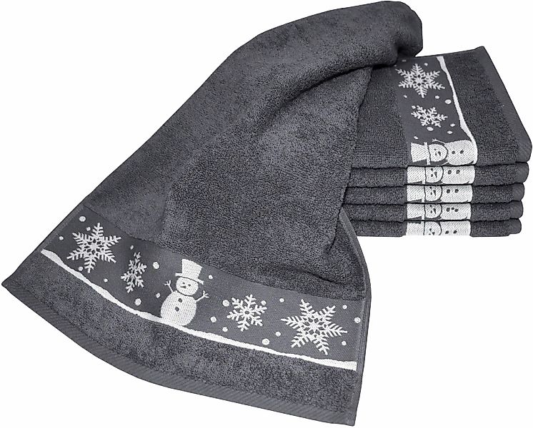 Dyckhoff Gästehandtücher "Schneemann" Made in Germany (6 Gästetücher) günstig online kaufen