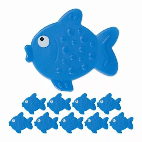 relaxdays 10 x Antirutsch Sticker Badewanne Fisch blau günstig online kaufen