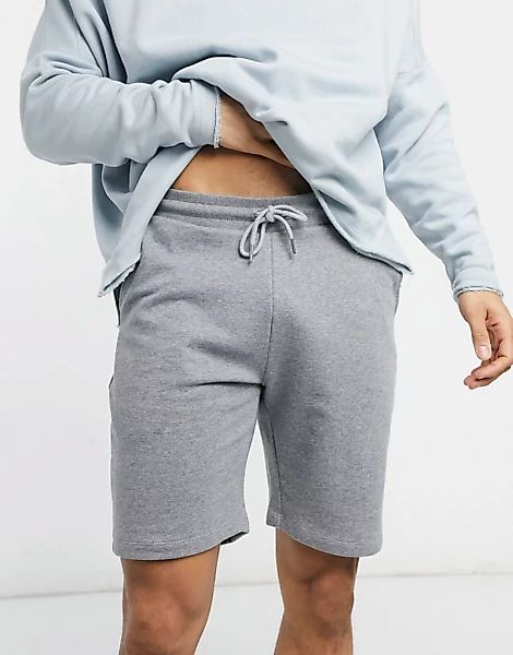 ASOS DESIGN – Schmale Jersey-Shorts in Grau meliert günstig online kaufen