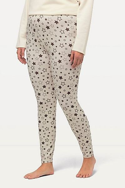 Ulla Popken Lederimitathose Loungewear-Leggings Sterne Elastikbund günstig online kaufen