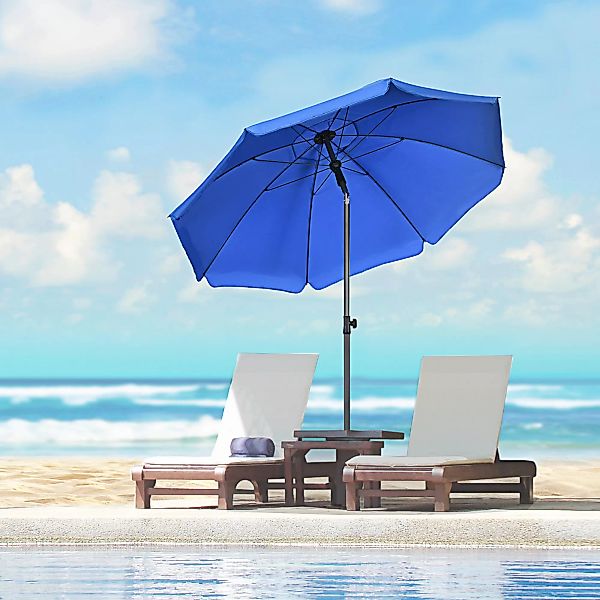 Outsunny Terrassenschirm Ø180cm  UV-Schutz Strandschirm mit verstellbarer N günstig online kaufen
