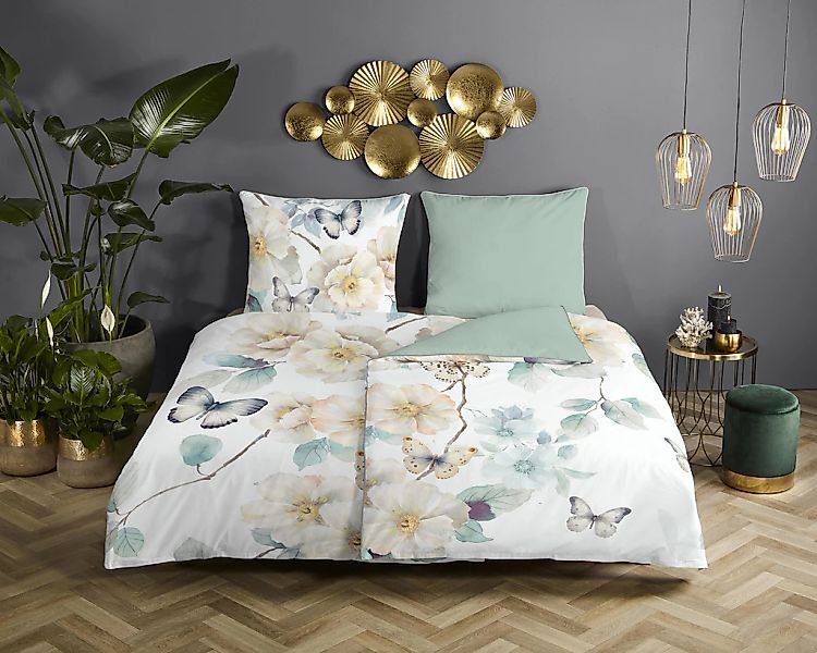 Descanso Wendebettwäsche "Adiwanya" 2 Stk. Satin, Reißverschluss, Paspel, B günstig online kaufen