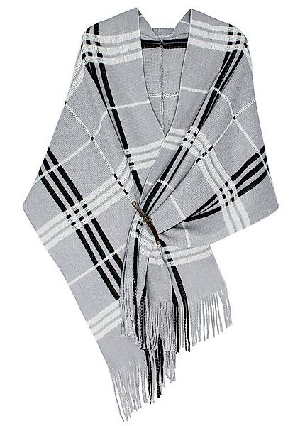 dy_mode Strickponcho Damen Strickponcho mit Fransen Poncho XXL Schal / Stol günstig online kaufen