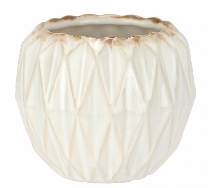 I.GE.A. Dekovase "Keramik-Topf", (1 St.), Blumentopf geriffelt Zylinderform günstig online kaufen