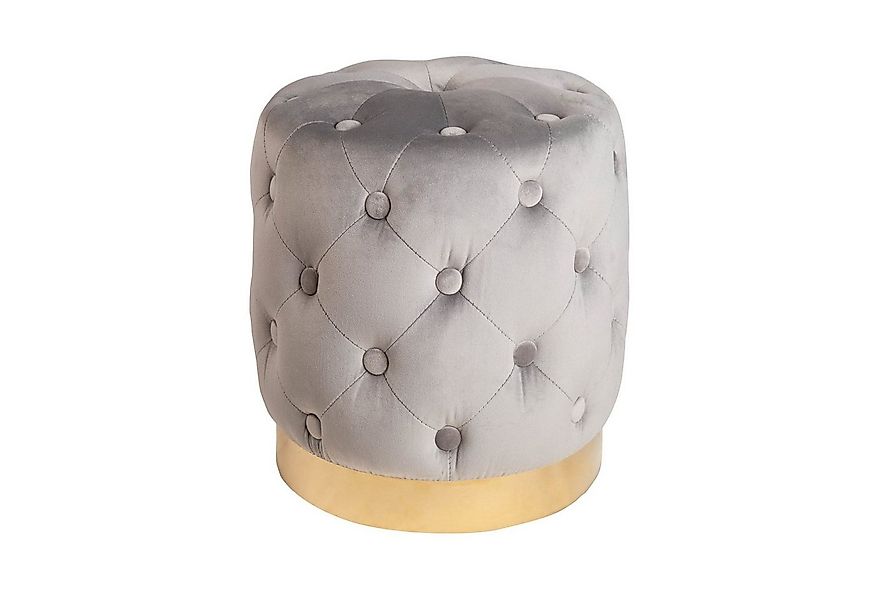 riess-ambiente Sitzhocker MODERN BAROCK 37cm grau / gold, Hocker · Samt · M günstig online kaufen
