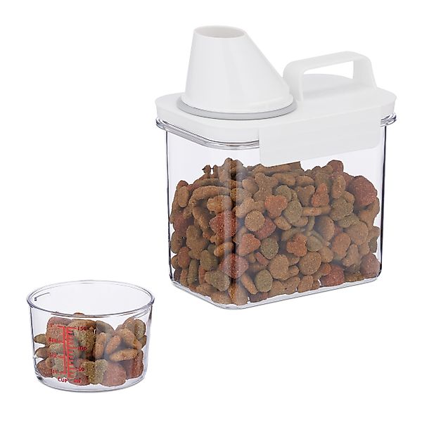 relaxdays Futterbehälter Futter Aufbewahrungsbox 1,1 Liter, günstig online kaufen