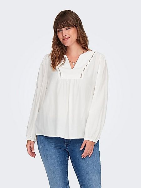 ONLY CARMAKOMA Blusenshirt Plus Size V-Ausschnitt Puffärmel elastische Bünd günstig online kaufen