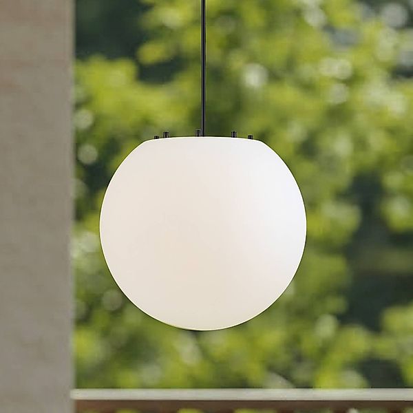 Lindby Außenhängeleuchte Alea, weiß, Kunststoff, Ø 38 cm günstig online kaufen