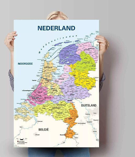 Reinders Poster "Poster Schulkarte Niederlande Niederländisch - Niederländi günstig online kaufen