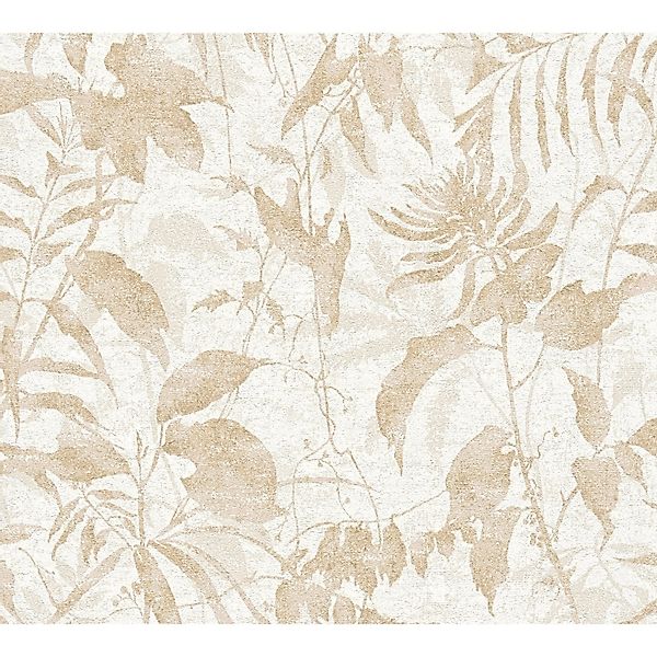 A.S. Creation Vliestapete Blätter Dschungel 10,05 m x 0,53 m Beige-Gold FSC günstig online kaufen