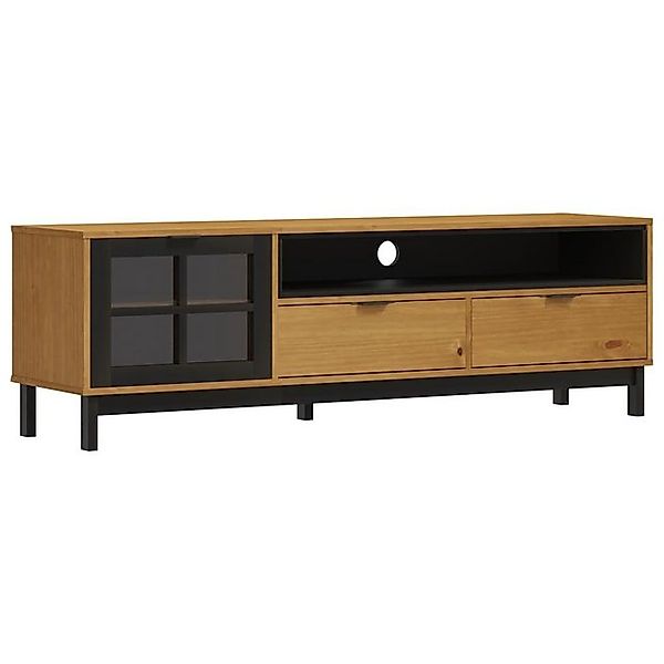 vidaXL TV-Schrank TV-Schrank mit Glastür FLAM 158x40x50 cm Massivholz Kiefe günstig online kaufen