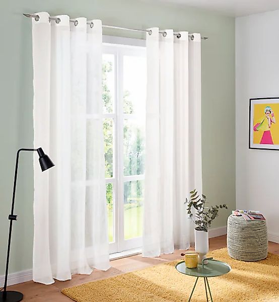 my home Gardine »Malin« Ösen 2 Stk. tlg. halbtransparent, Gardine, 2-er Set günstig online kaufen