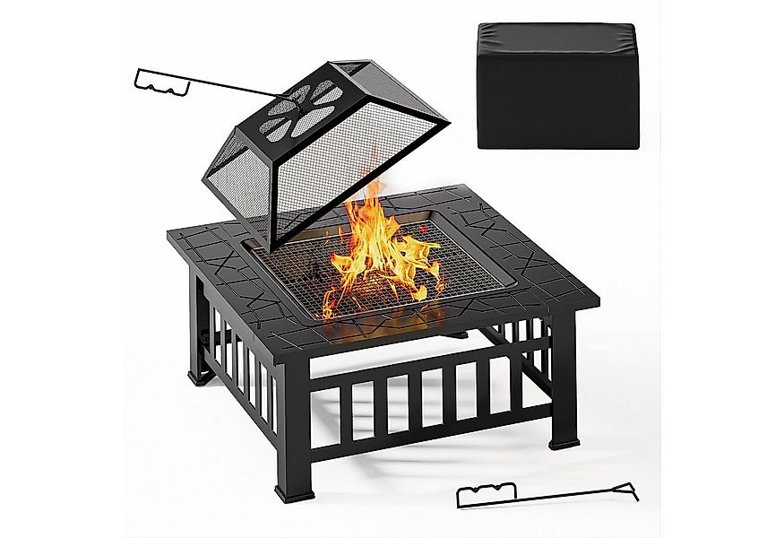 Bealife Feuerschale,Holzkohlegrill Schürhaken, 2-in-1 BBQ Grill, Feuerstell günstig online kaufen