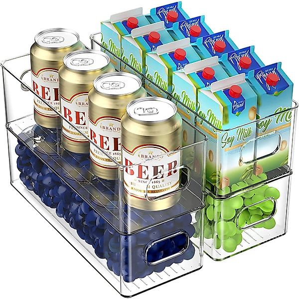 zggzerg Aufbewahrungsbox Kühlschrank Organizer Stapelbar 4er günstig online kaufen