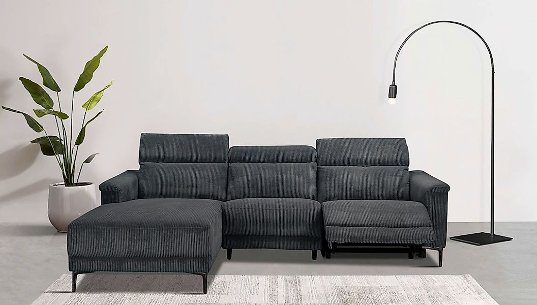 OTTO home Ecksofa "LUND Cord, L-Form, 261 cm, man. o. elektr. Relaxfunktion günstig online kaufen
