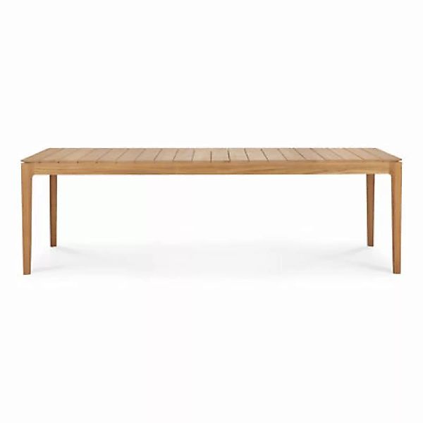 rechteckiger Tisch Bok Outdoor holz natur / Teakholz - 250 x 100 cm / 10 Pe günstig online kaufen