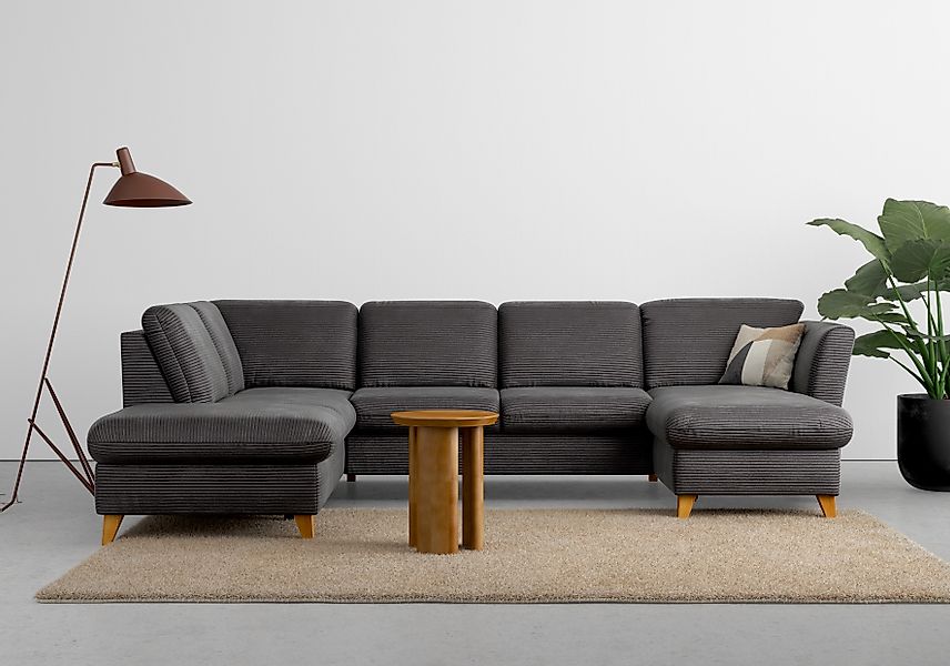 Home affaire Wohnlandschaft »Trelleborg U-Form« wahlweise mit Bettfunktion günstig online kaufen