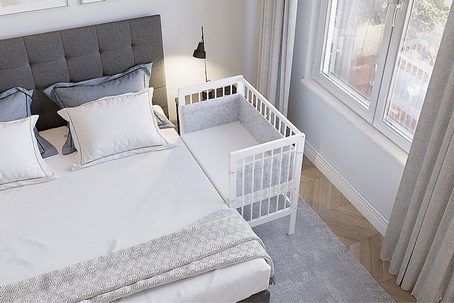FabiMax Beistellbett Babybett Boxspring weiß lackiert, günstig online kaufen