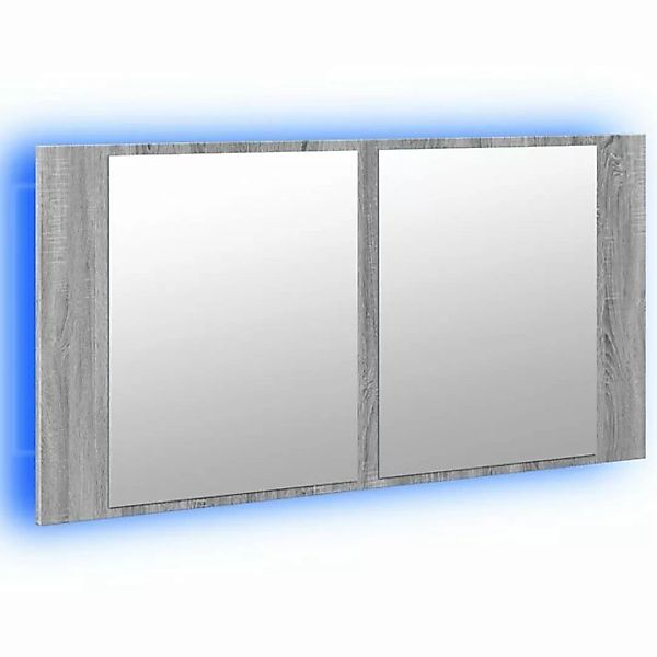 vidaXL Spiegelschrank LED-Spiegelschrank Grau Sonoma 90x12x45 cm Acryl günstig online kaufen