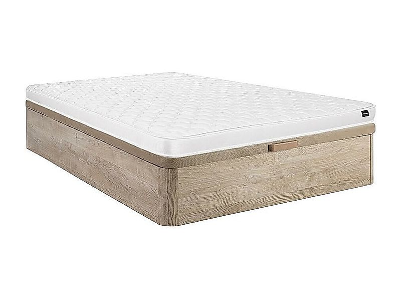 Set aus Bettgestell mit Bettkasten + Schaumstoffmatratze - 120 x 200 cm - S günstig online kaufen