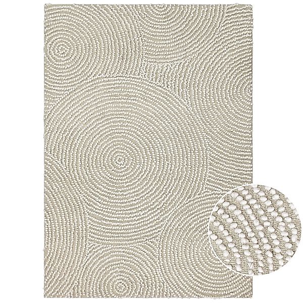 my home Wollteppich "Wolly Kreis, handgewebt aus Wolle" rechteckig 10 mm Hö günstig online kaufen